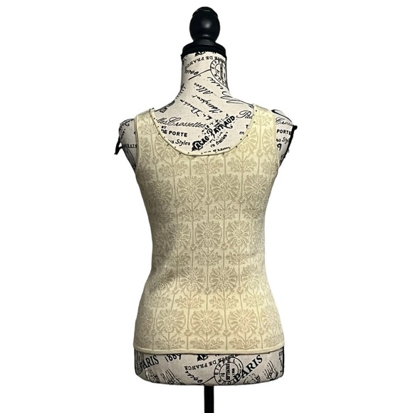 Sigrid Olsen Women's Sleeveless Embellished Knit Floral Crop Top Size Silk S - Picture 4 of 10